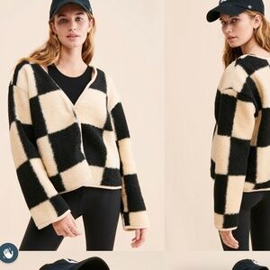 Moon River Shearling Grid Jacket